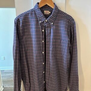 Faherty Navy and Red Checkered Shirt